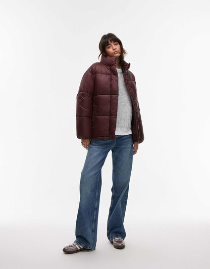 Oversized Relaxed Collar Puffer Coat