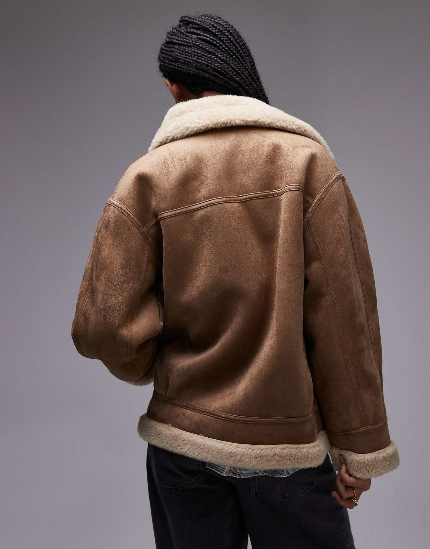 Oversized Shearling Aviator Jacket
