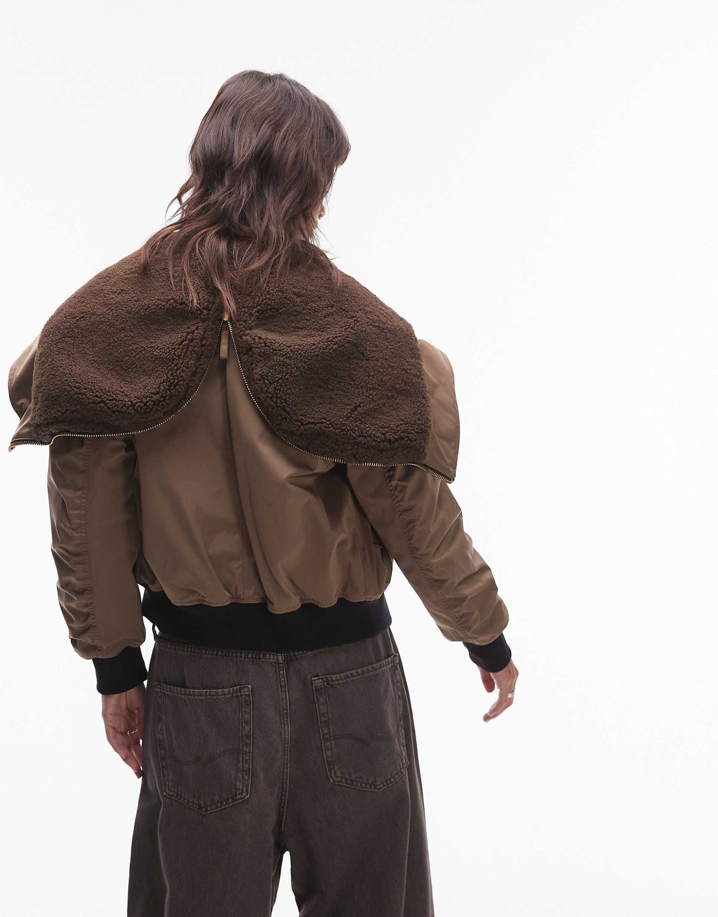 Borg Detail Short Puffer Coat