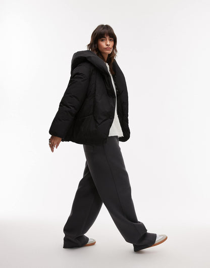 Oversized Relaxed Collar Puffer Coat
