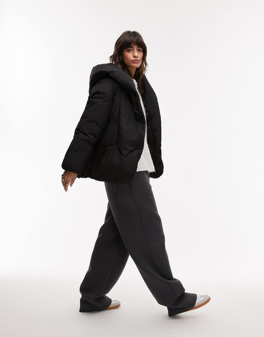 Oversized Relaxed Collar Puffer Coat
