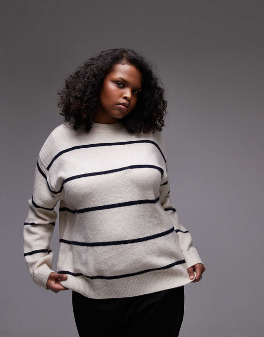 Curve High Neck Stripe Jumper