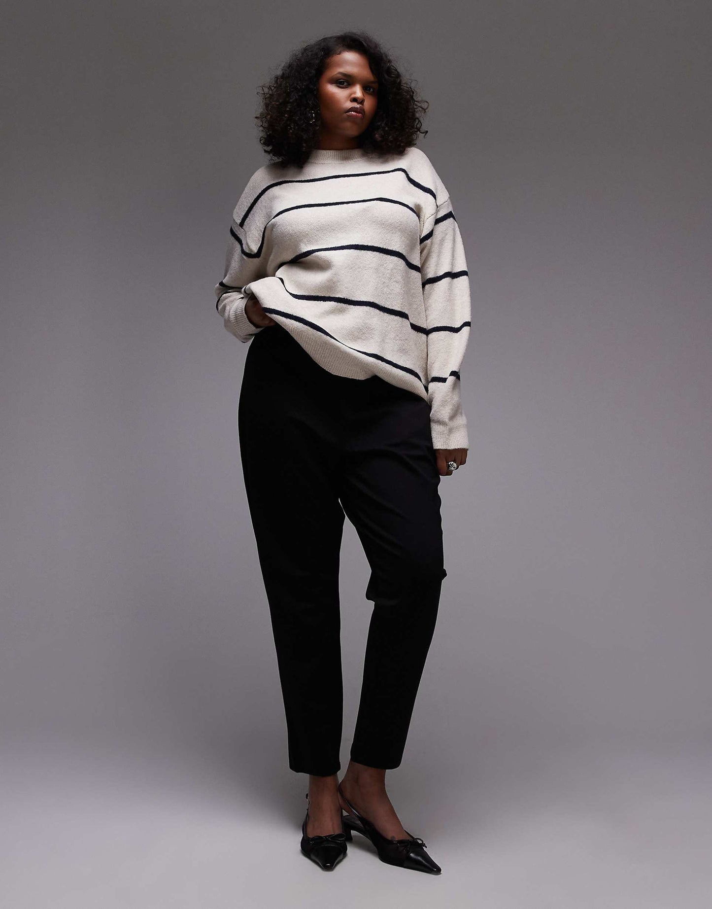Curve High Neck Stripe Jumper