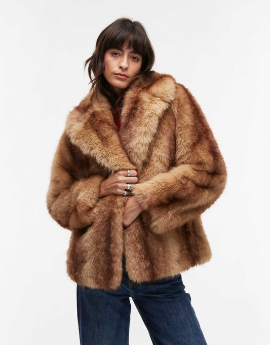Mixed Faux Fur Jacket