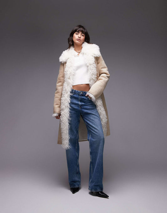 Borg Lined Longline Coat