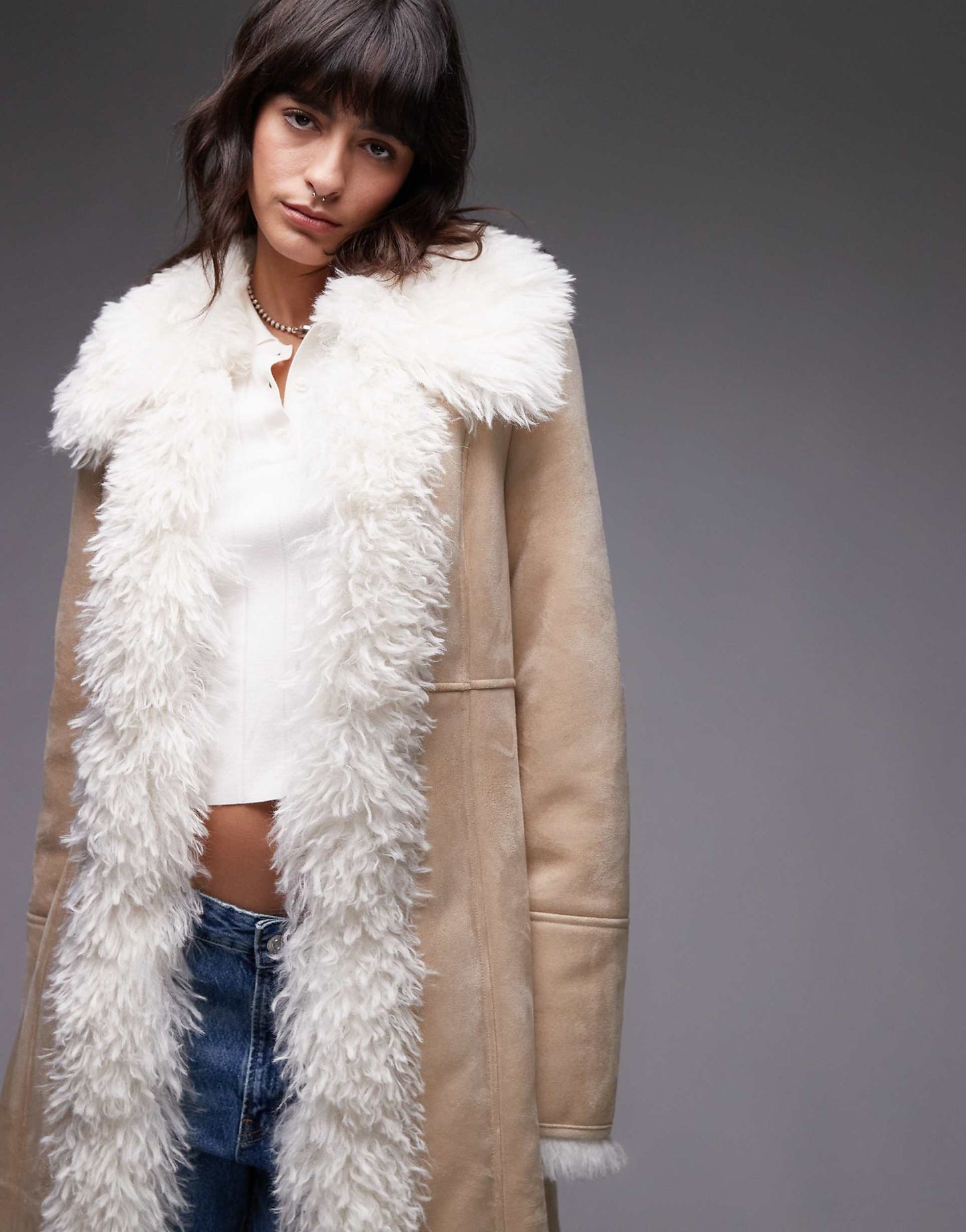 Borg Lined Longline Coat