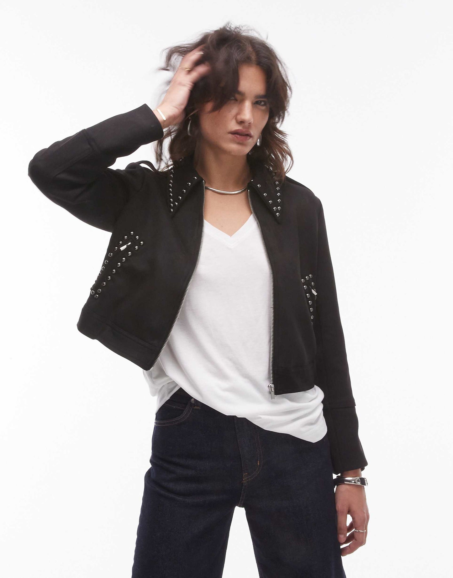 Studded Collar Western Jacket