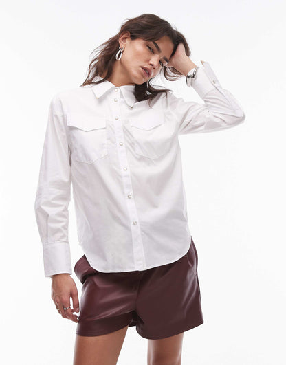 Western Tipped Collar Shirt