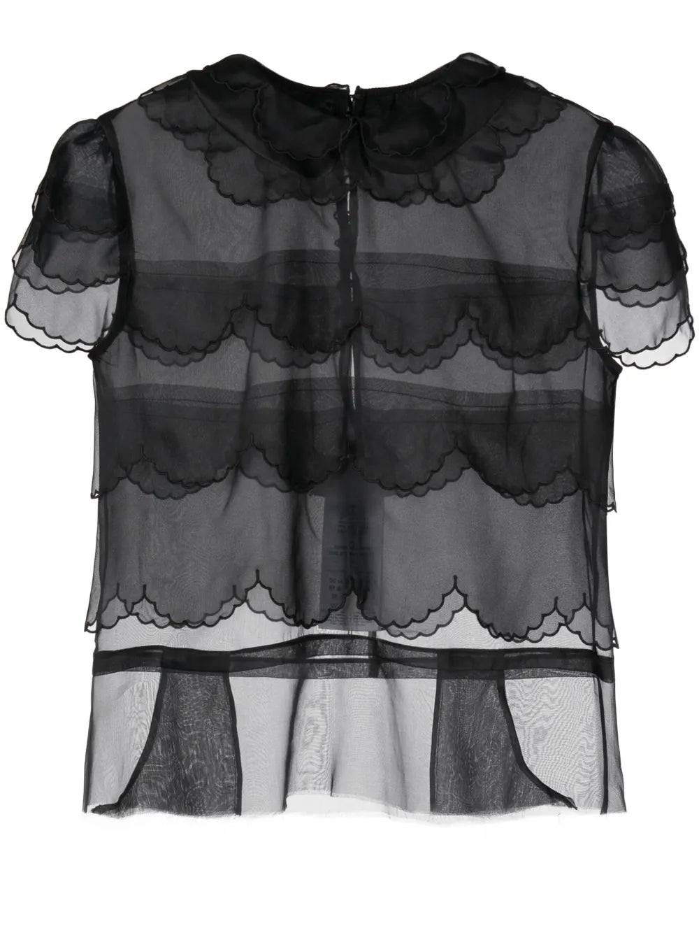 Flounced Silk Blouse