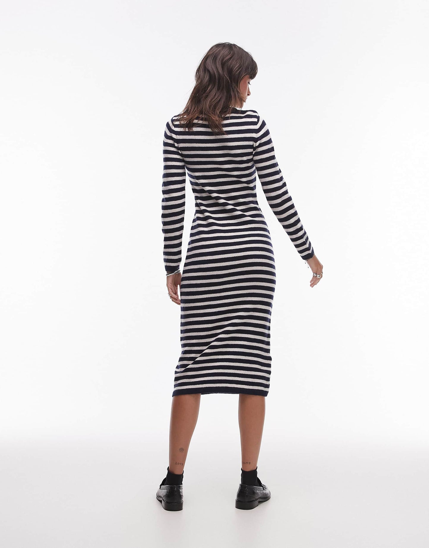 Knitted Striped Midi Dress