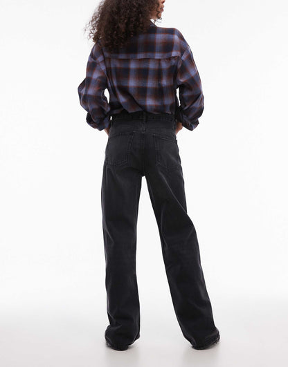 Mid Rise Straight Leg Jeans