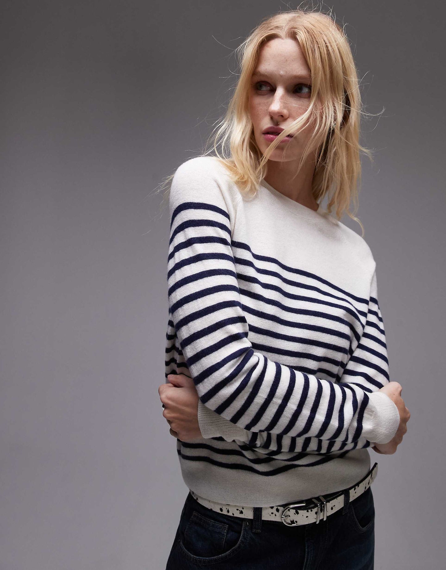 Fine Knit Wool Stripe Jumper