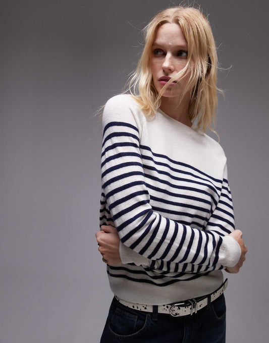 Fine Knit Wool Stripe Jumper