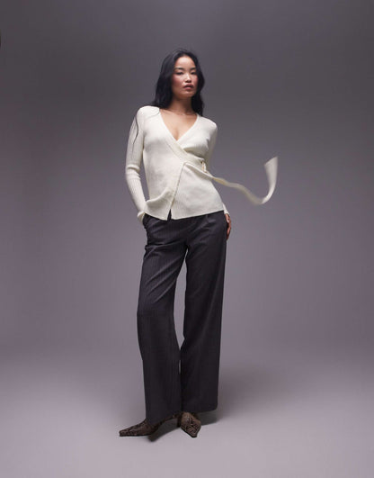 Wrap Square Buckle Cardigan