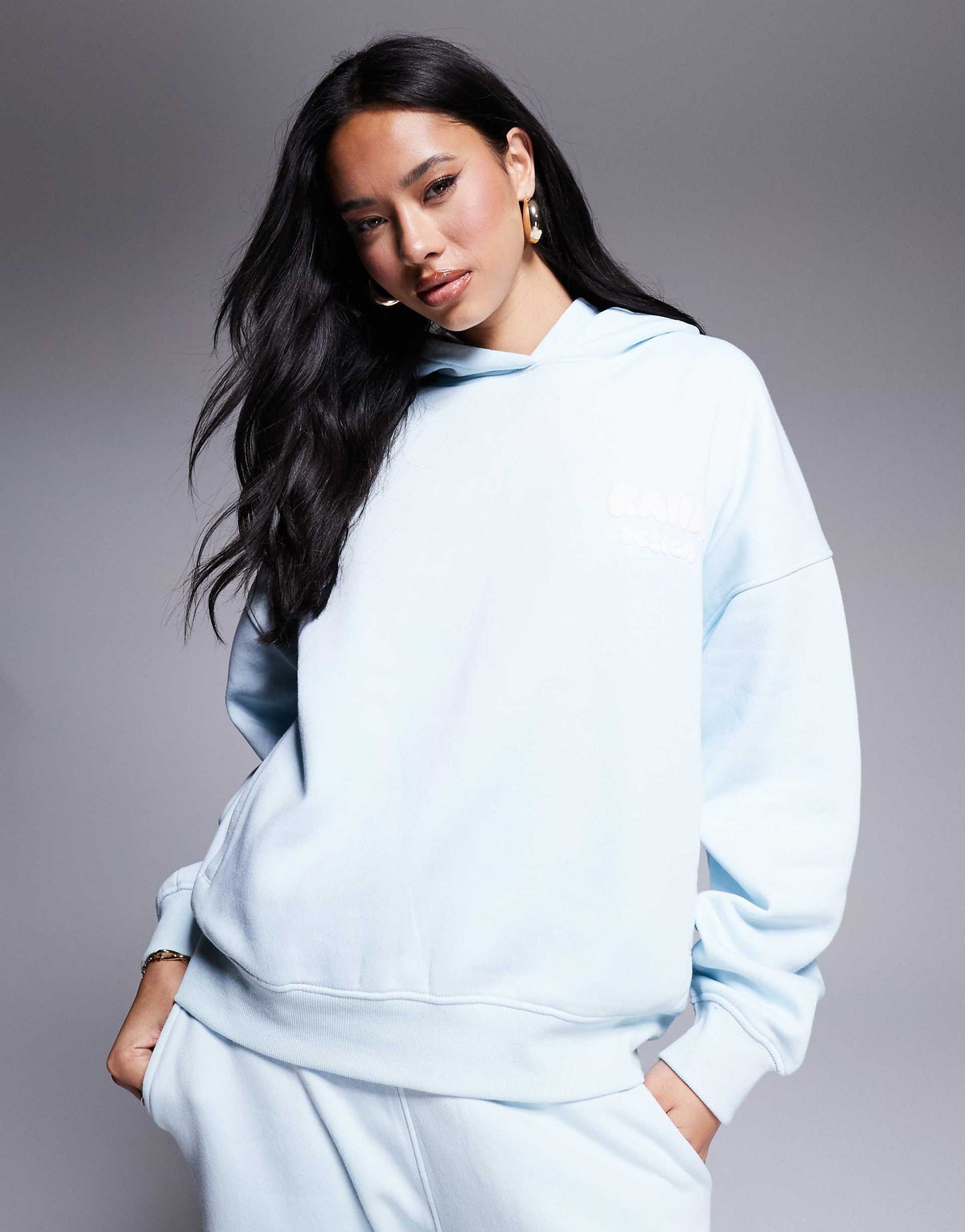 Design Oversized Bubble Logo Hoodie Co-Ord