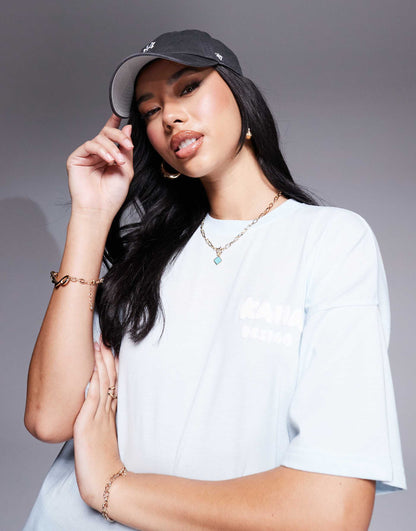 Design Oversized Front And Back Logo T-Shirt Co-Ord