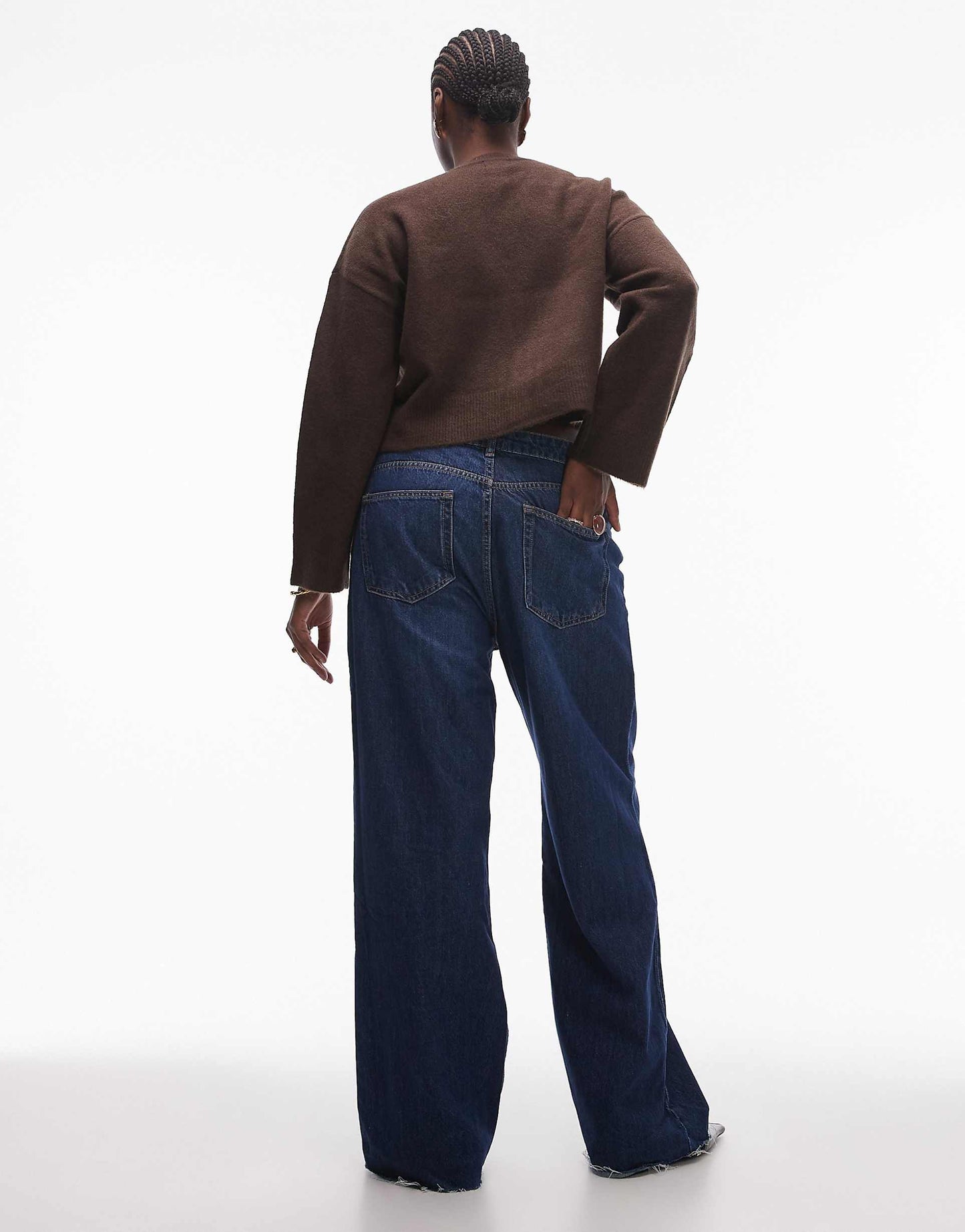 Curve Raw Hem Straight Jeans