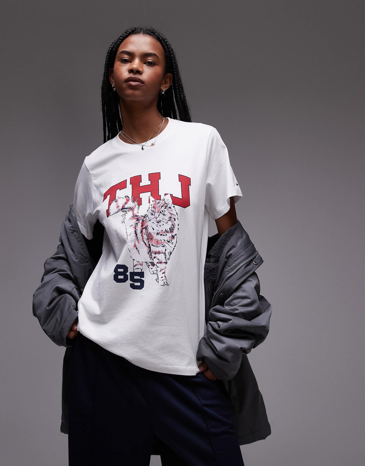 Cat Graphic Oversized T-Shirt