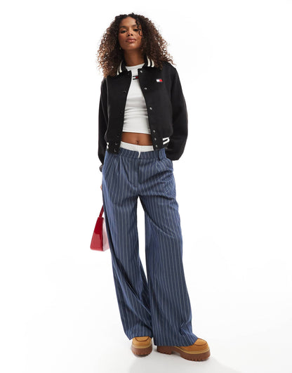Cropped Wool Varsity Jacket