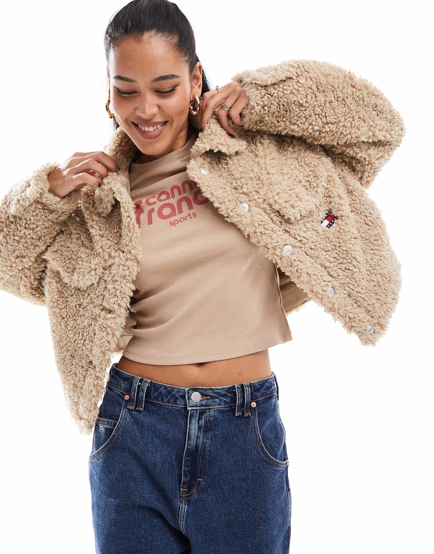 Faux Shearling Cropped Jacket