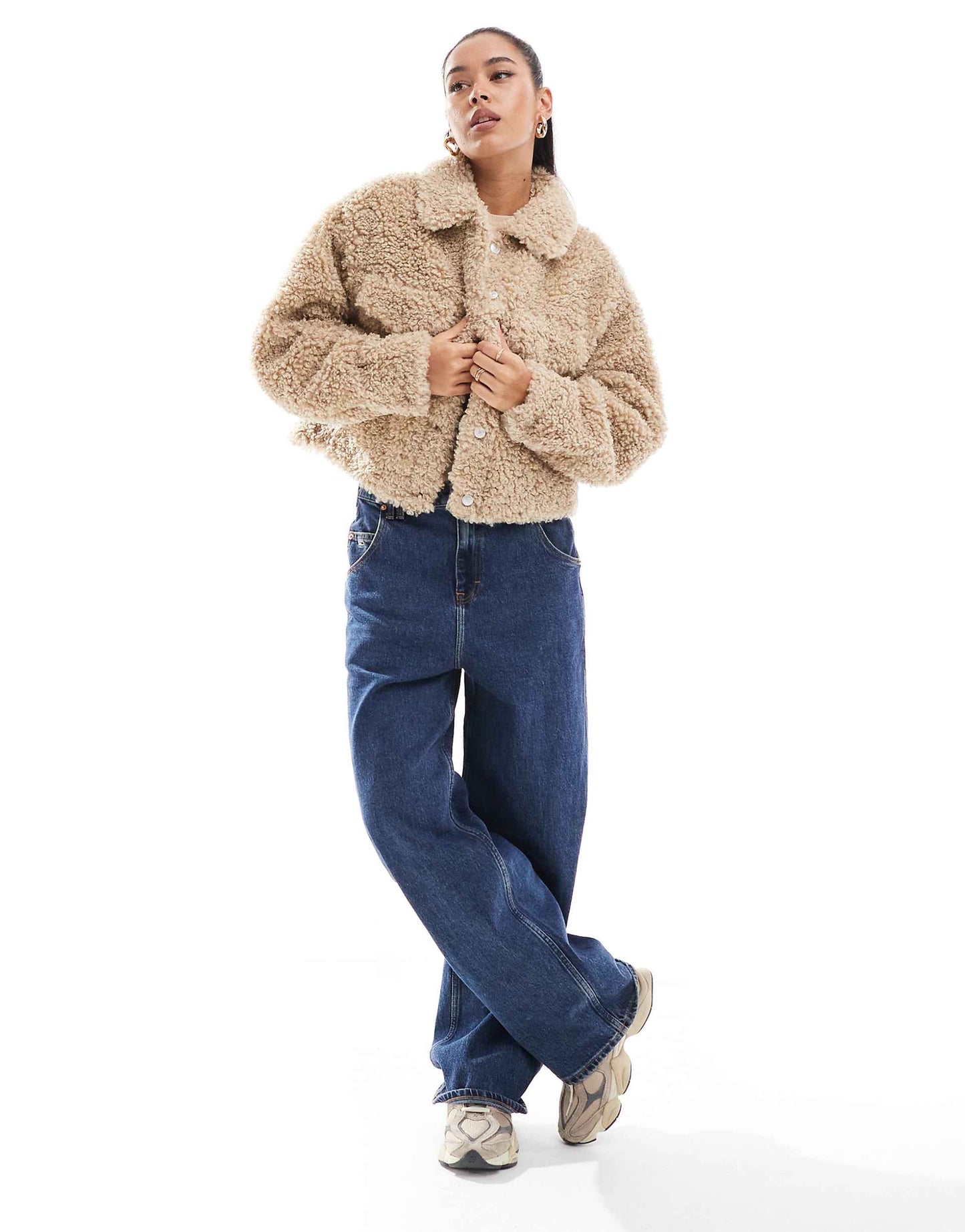 Faux Shearling Cropped Jacket