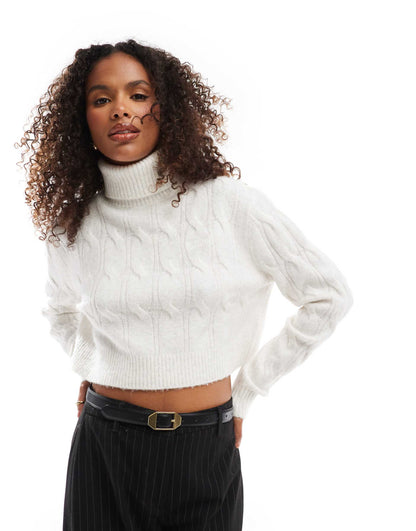 Cable Knit Roll Neck Jumper