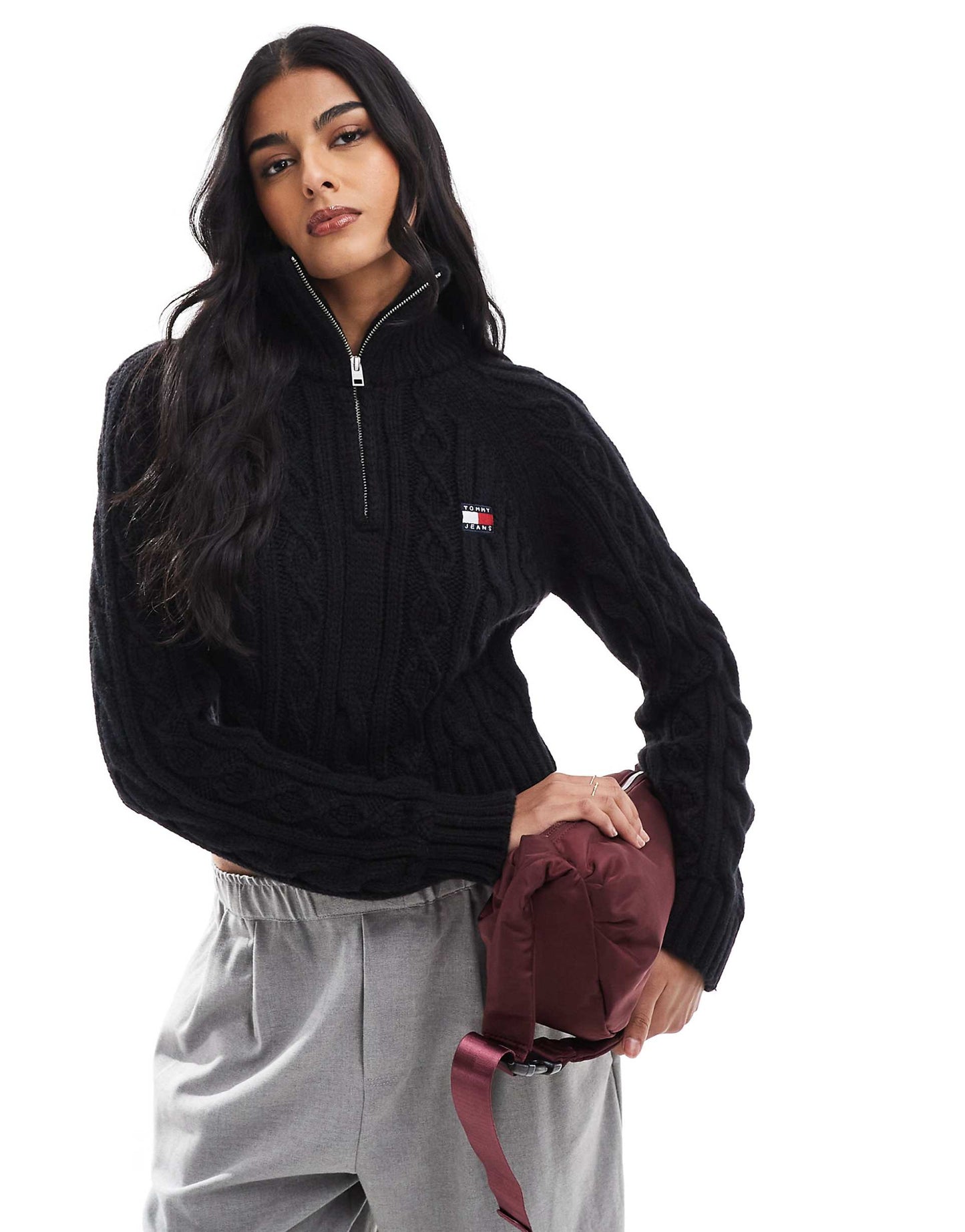 Cable Knit 1/4 Jumper