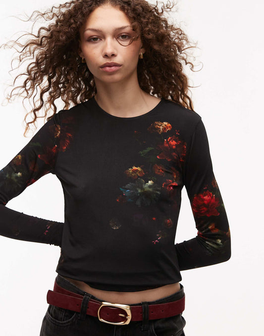 Katlyn Long Sleeve Mesh Top