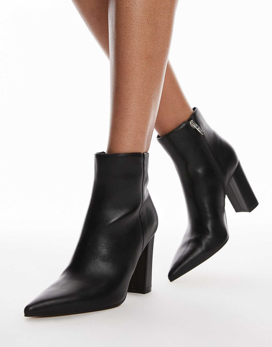 High Heel Matte Ankle Boot