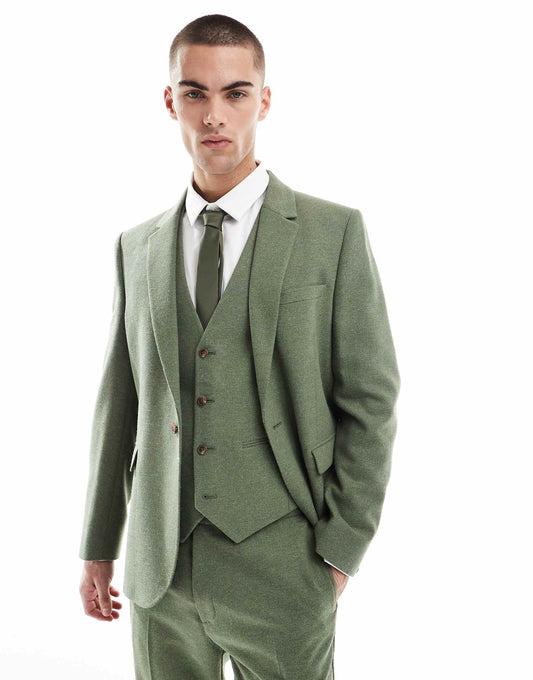 Slim Suit Jacket With Wool