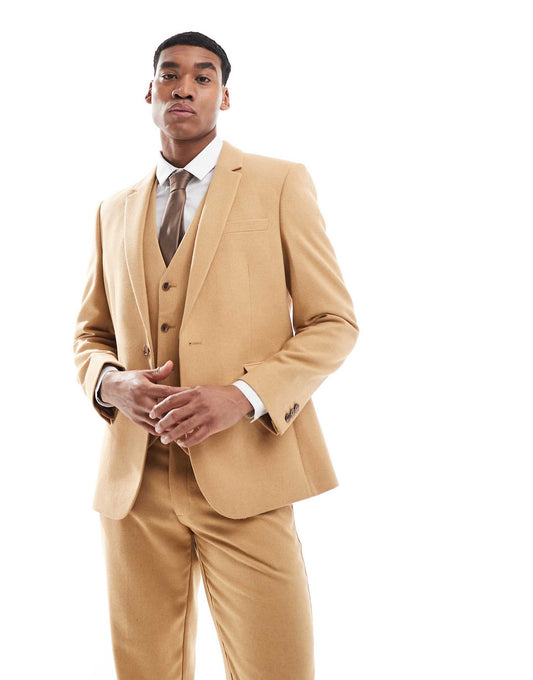 Slim Suit Jacket With Wool