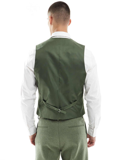 Slim Suit Waistcoat With Wool