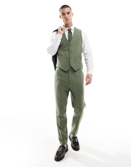 Tapered Suit Trousers With Wool