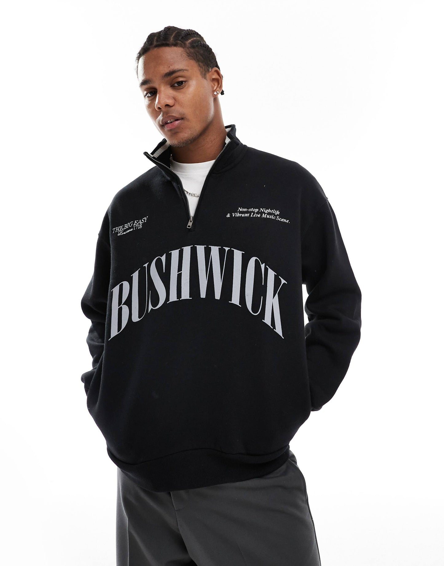 1/4 Zip Printed Sweatshirt