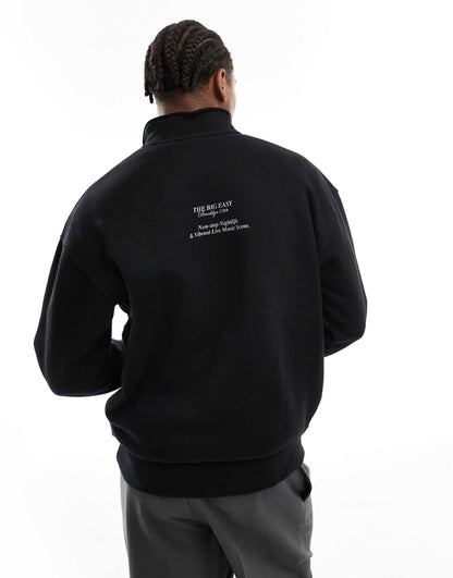 1/4 Zip Printed Sweatshirt