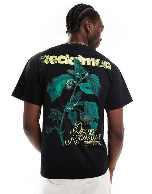 Cropped Boxy T Shirt With Plant Print