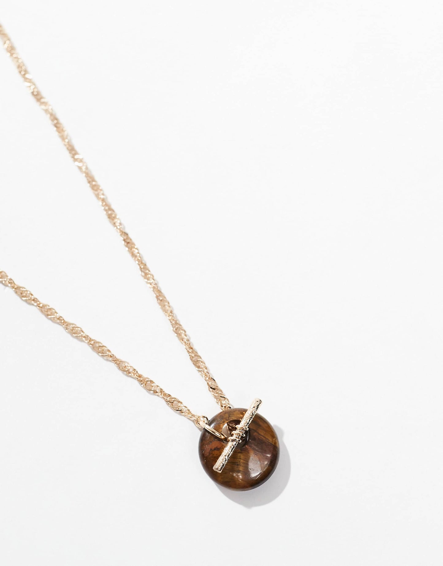 Necklace With Tigers Eye Style Tbar