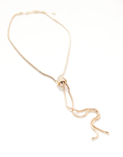 Lariat Necklace With Snake Chain Design