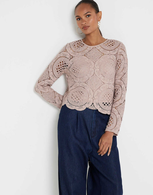 Lace Long Sleeve Top