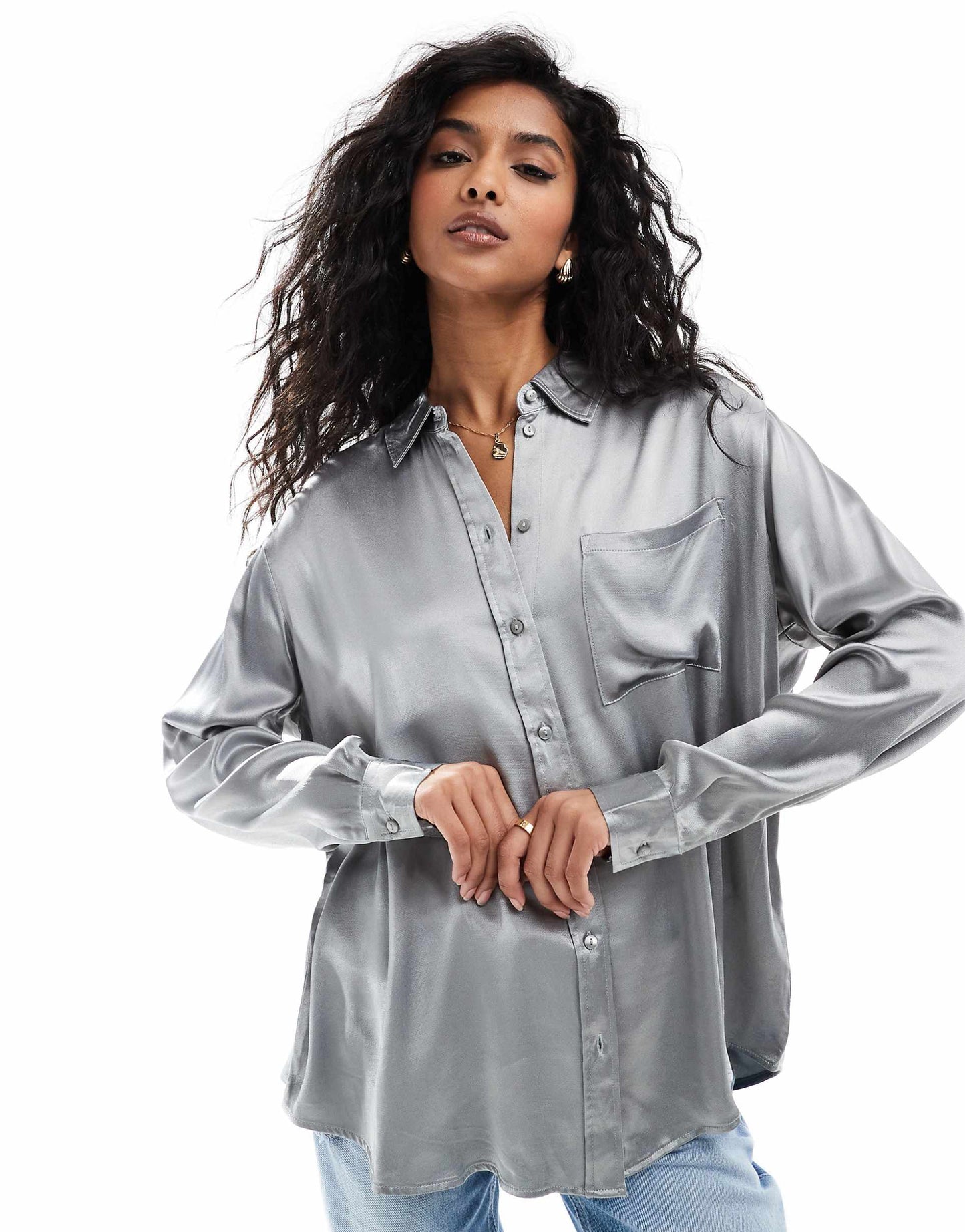 Oversized Satin Shirt