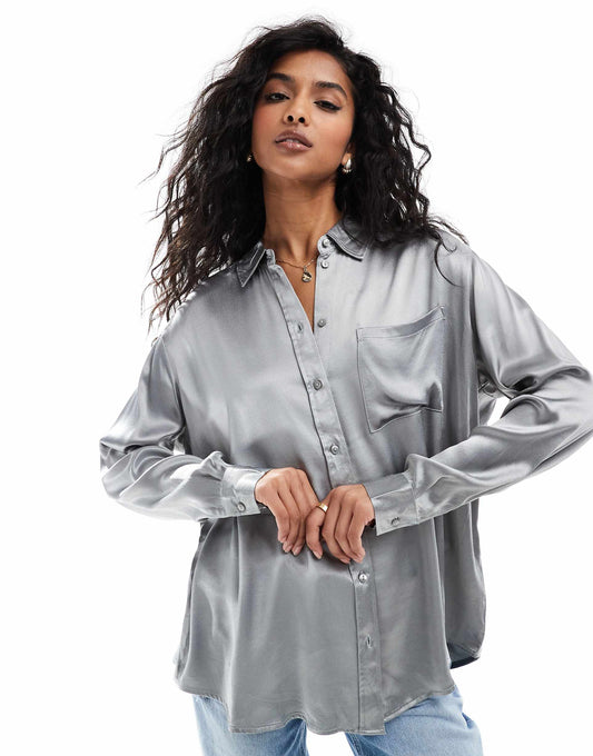 Oversized Satin Shirt