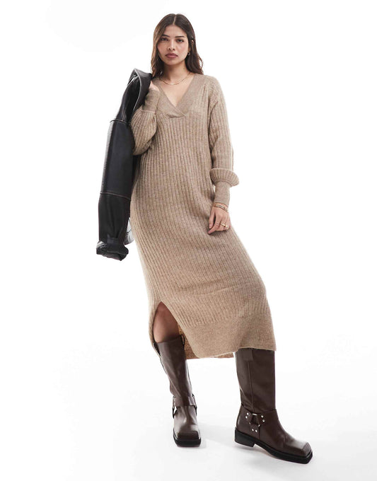 Oversized Soft Ribbed Jumper Dress