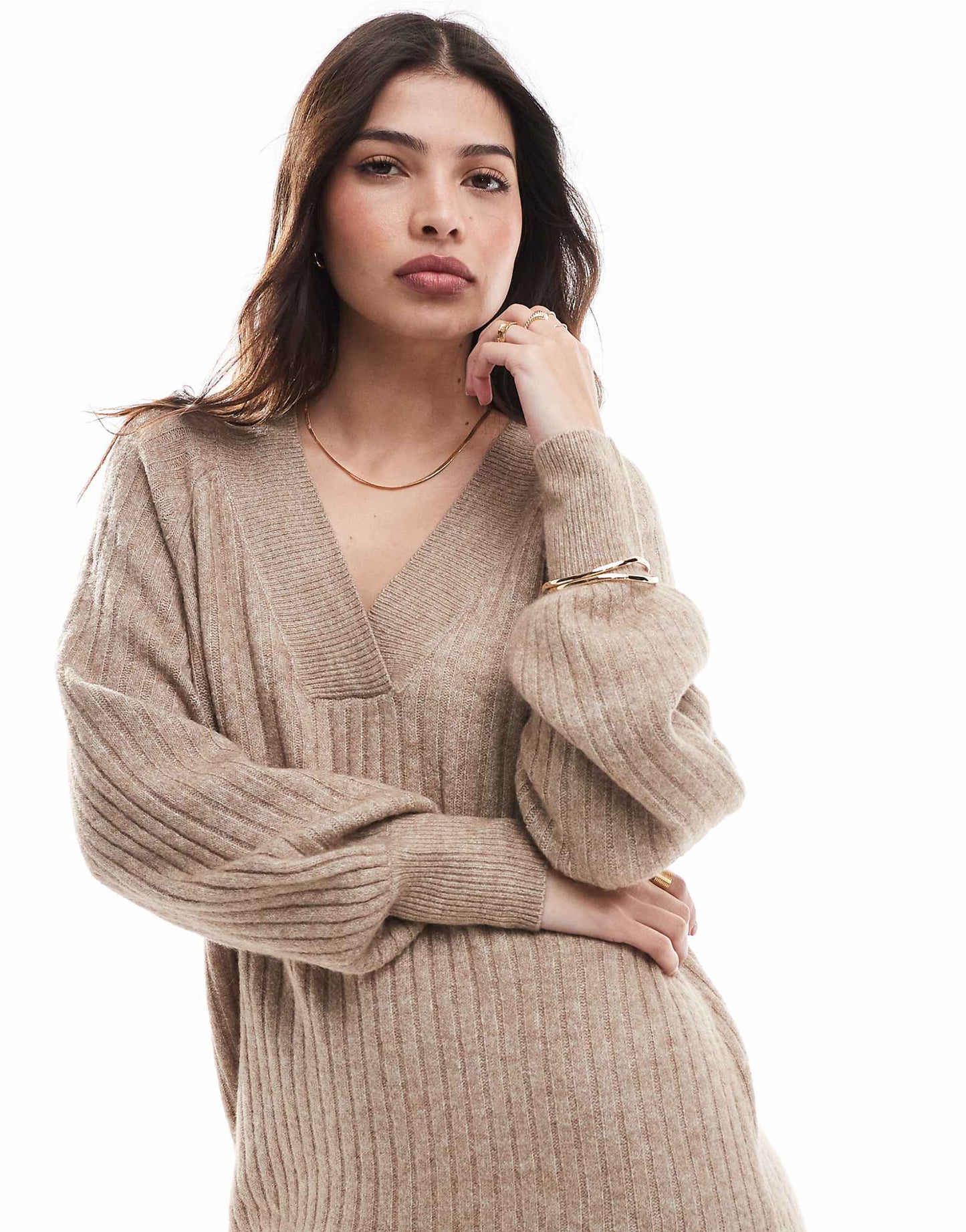 Oversized Soft Ribbed Jumper Dress