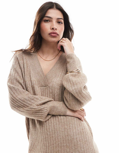 Oversized Soft Ribbed Jumper Dress