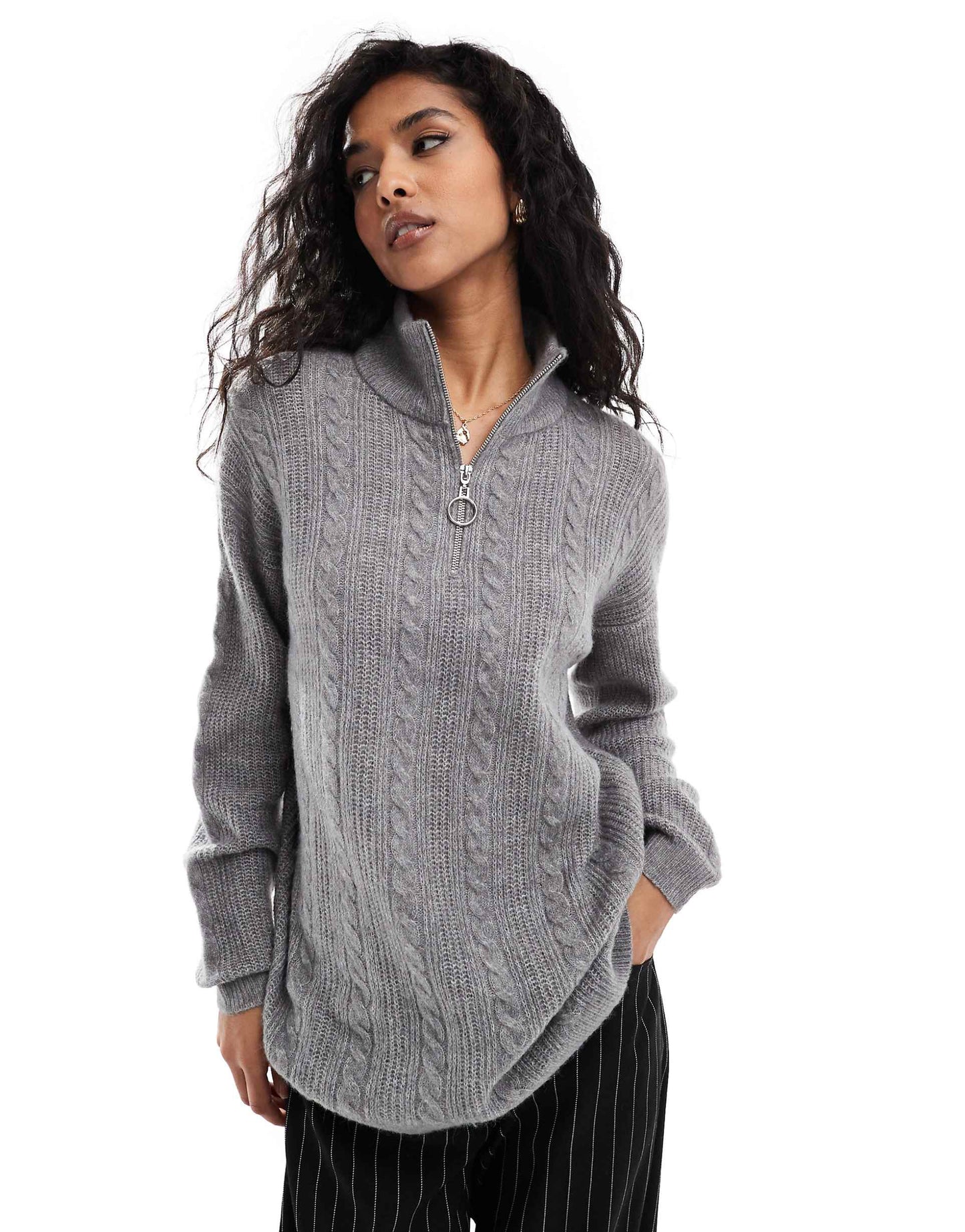 Longline Zip Front Jumper