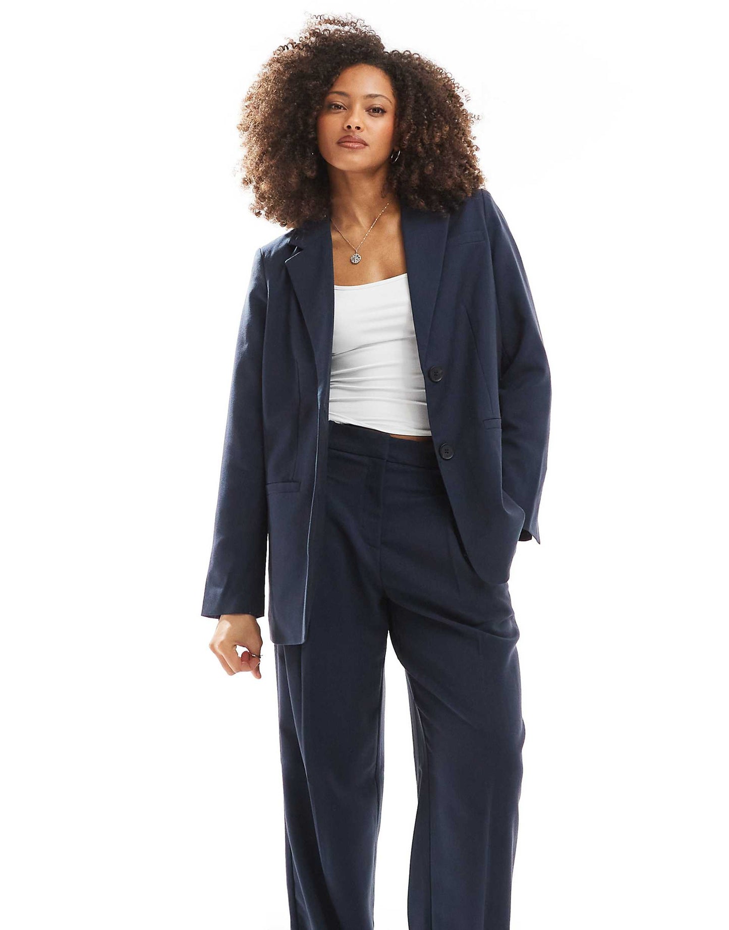 Tailored Blazer And High Waist Trouser Set