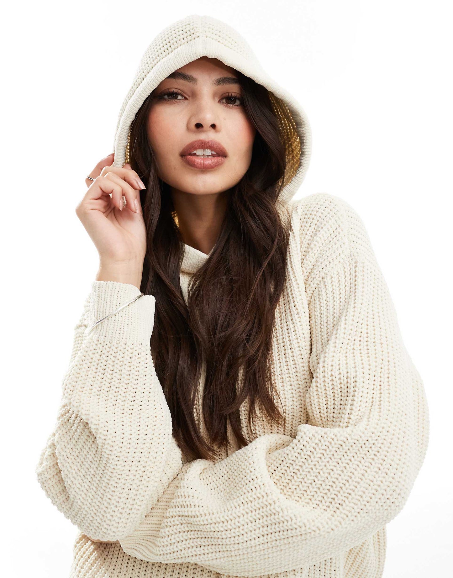 Chunky Rib Hooded Jumper