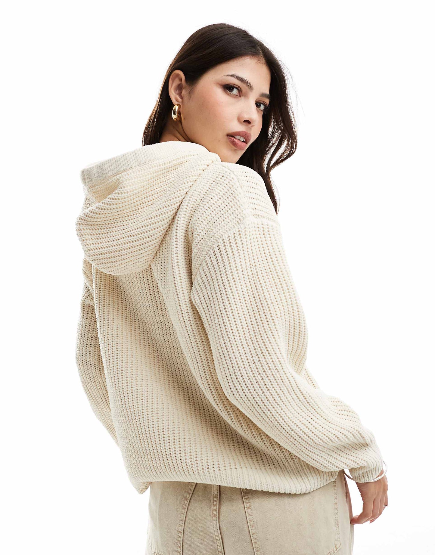 Chunky Rib Hooded Jumper