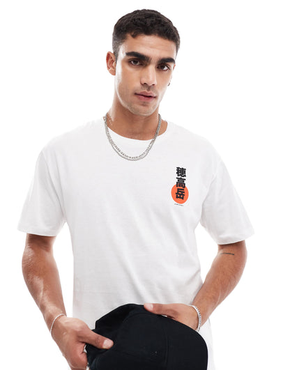 Oversized T-Shirt With Japanese Mountain Backprint