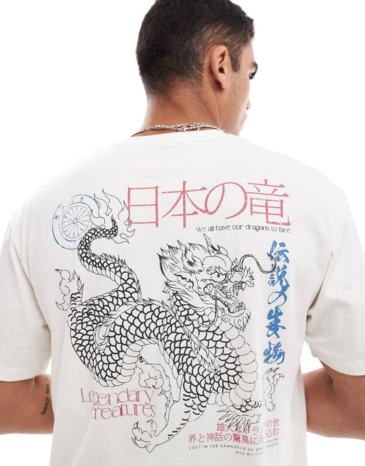 Oversized T-Shirt With Dragon Print